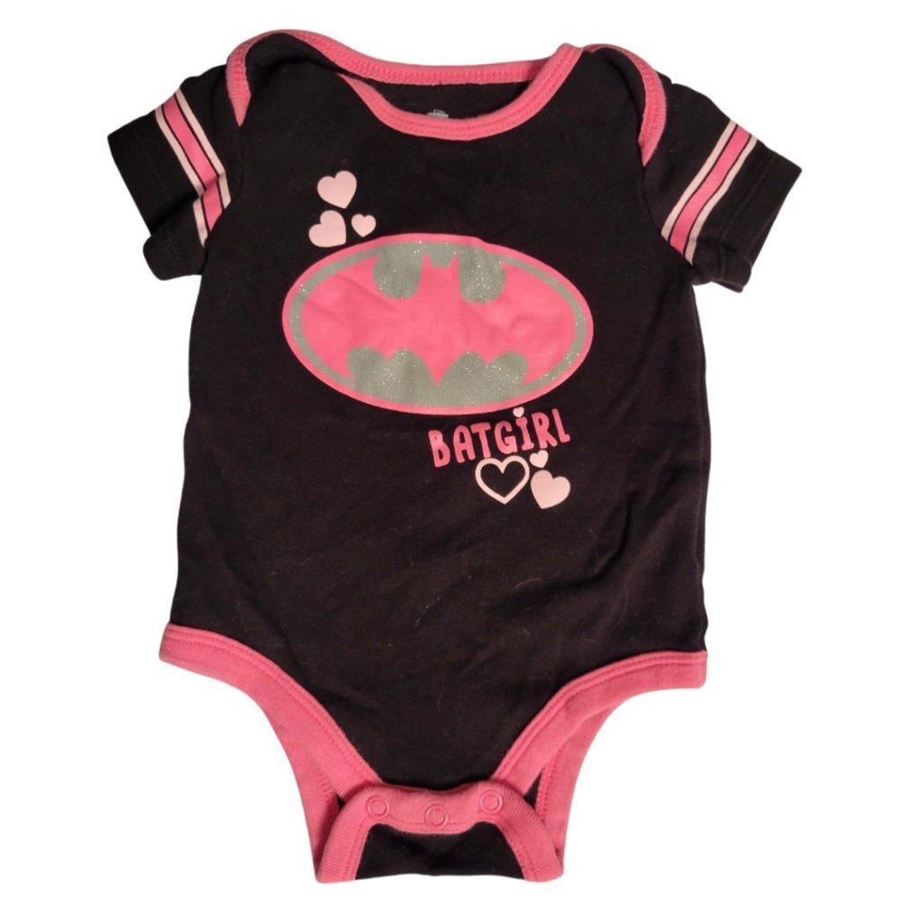 Baby Girl "Batgirl" Onesie - Black and Pink - Size 3 Mo.